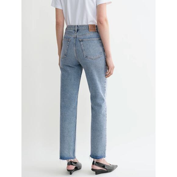 TOTEME Classic Cut Denim Light Wash Ankle Frayed Denim Jeans Women's Size 28 - Picture 12 of 14